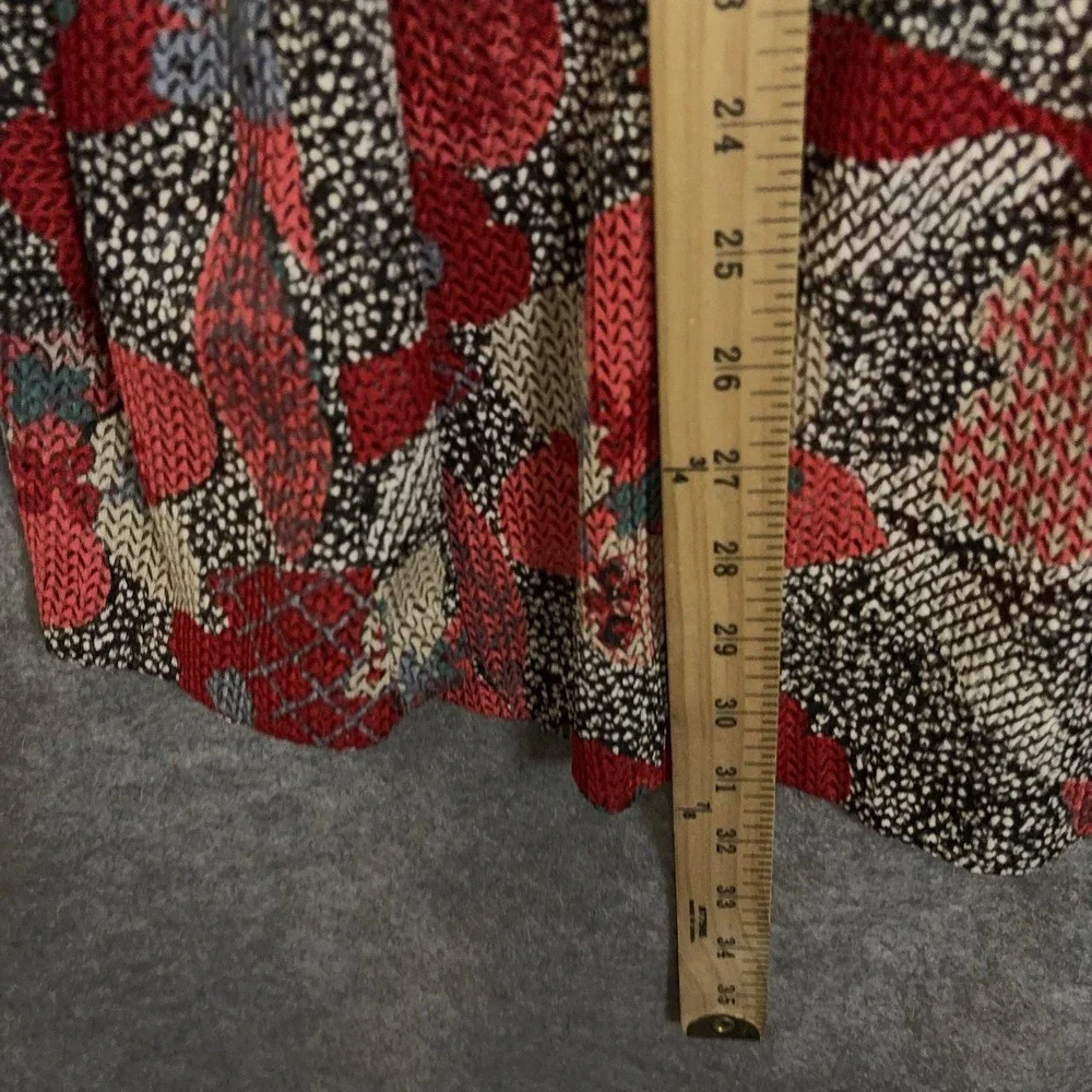 Floral Red Print Women's Button-Back Blouse
